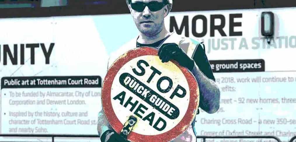 optimize your website man holding stop sign