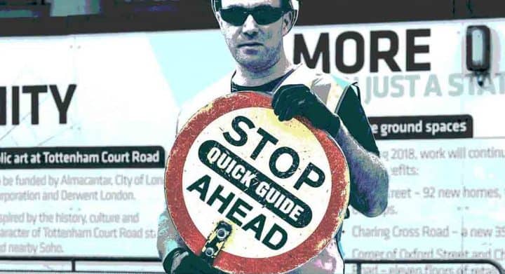 optimize your website man holding stop sign